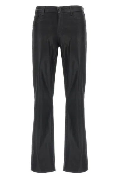 L'agence Sneeki Coated Flared Jeans In Black