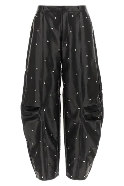 Rotate Birger Christensen Studded Cargo Trousers In Black