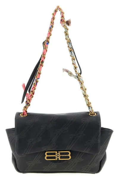 Balenciaga Printed Leather Mini Darling Shoulder Bag In Black