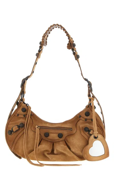 Balenciaga Shoulder Bag With Adjustable Strap And Studs In Brown
