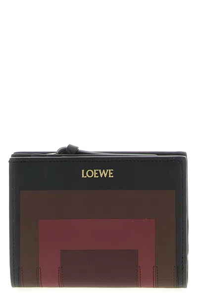 Loewe X Albers Compact Bifold Wallet In Nappa Leather In Black