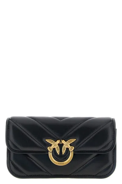 Pinko Love Box Baguette Hand Bags Black In Black
