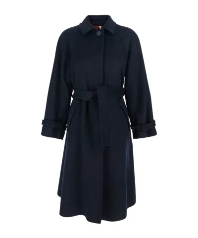 Merci Belted-detail Coat In Black