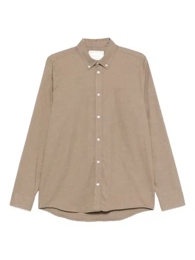 Les Deux Logo-embroidered Shirt In Brown
