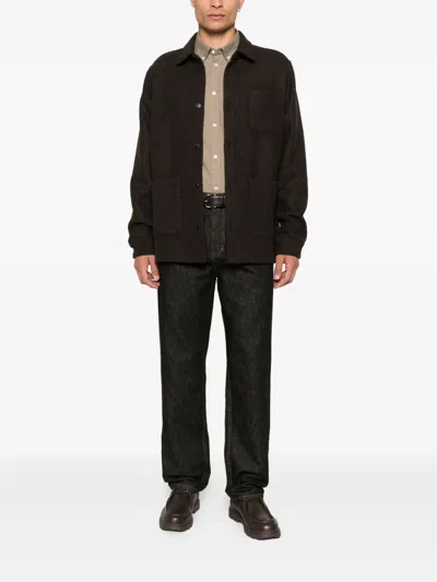 Les Deux Logo-embroidered Shirt In Brown