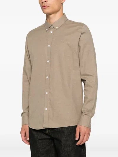 Les Deux Logo-embroidered Shirt In Brown
