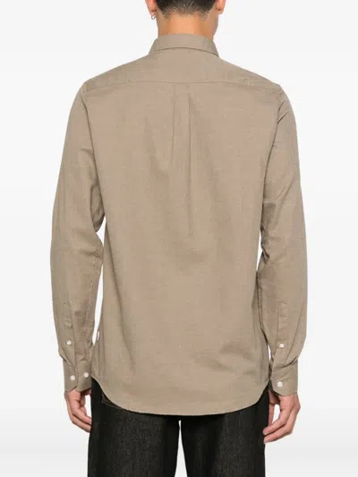 Les Deux Logo-embroidered Shirt In Brown