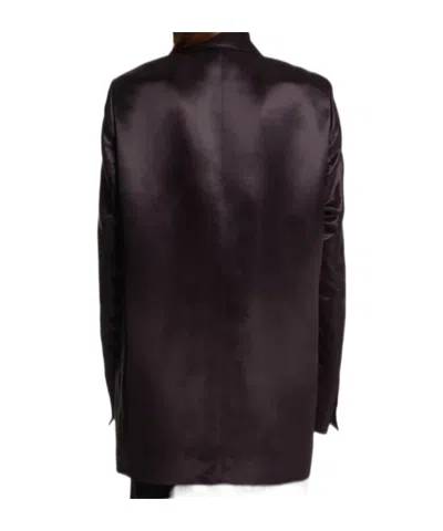 Dries Van Noten Satin Double-breasted Jacket In Black