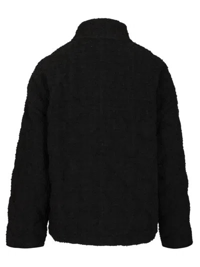Max Mara Studio Button-up Puffer Jacket In Black