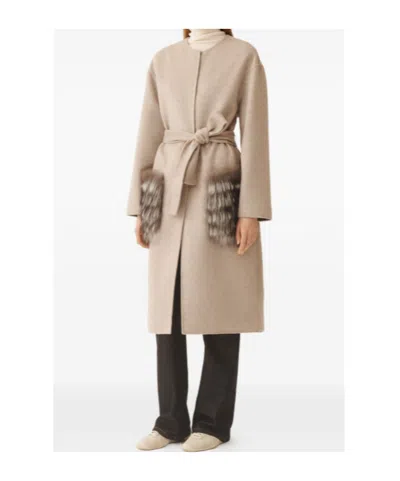 Fabiana Filippi Double-faced Wool And Cashmere Coat In Neutral