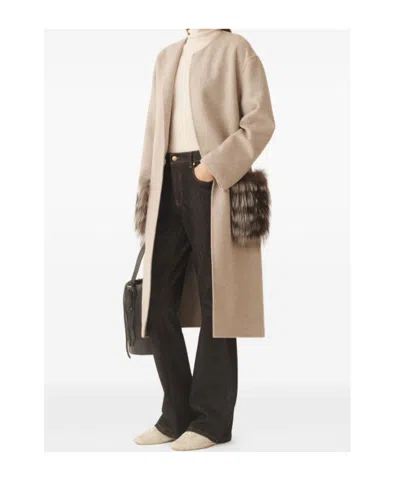 Fabiana Filippi Double-faced Wool And Cashmere Coat In Neutral