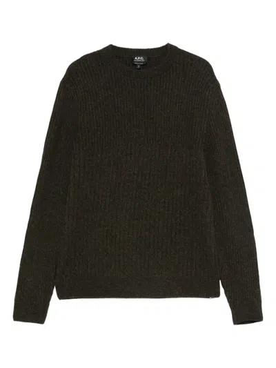 Apc Crew-neck Sweater In Green
