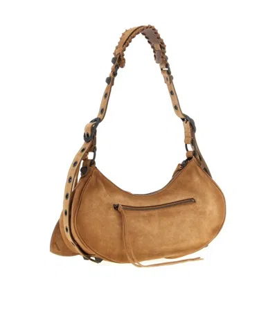 Balenciaga Shoulder Bag With Adjustable Strap And Studs In Brown