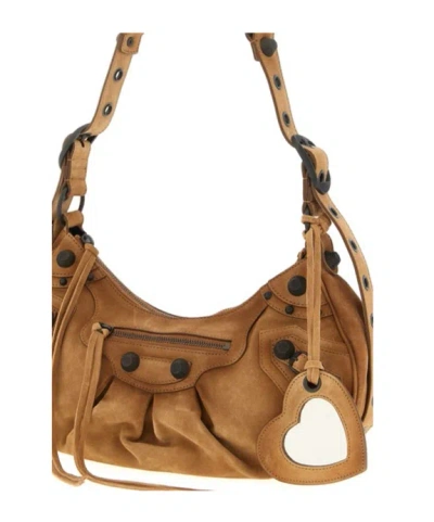 Balenciaga Shoulder Bag With Adjustable Strap And Studs In Brown