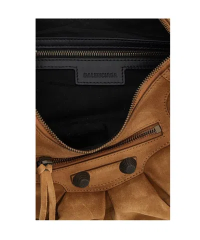Balenciaga Shoulder Bag With Adjustable Strap And Studs In Brown