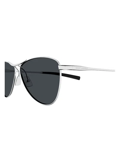 Saint Laurent Vesper Pilot-frame Sunglasses In Blue