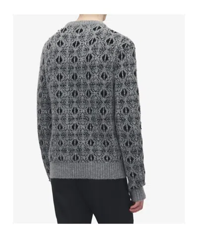 Alexander Mcqueen Men's Distressed Skull Fair Isle Jumper In Grey Melange In Gray