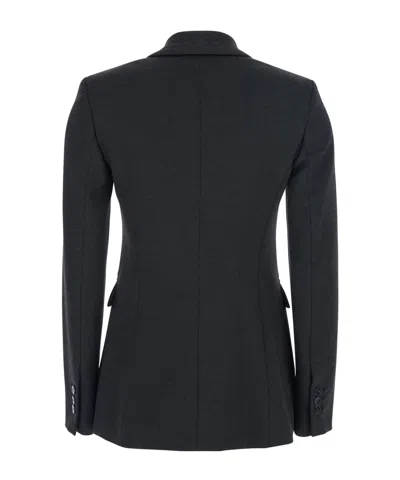 Rame Grey Double-breasted Jacket With Peak Revers In Viscose Blend Stretch Woman In Gray