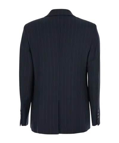Rame Double-breasted Suit Jacket In Blue
