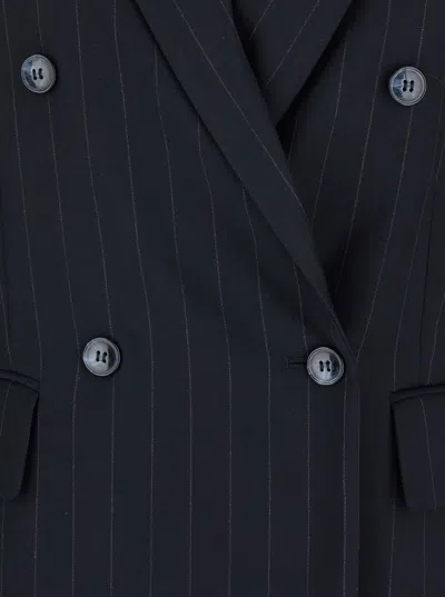 Rame Double-breasted Suit Jacket In Blue