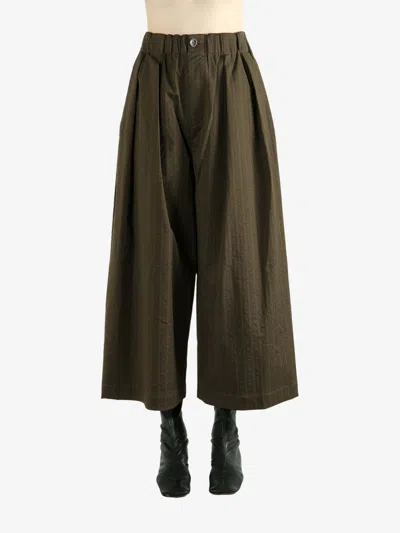 Uma Wang Elastic Waist Casual Pants In Green