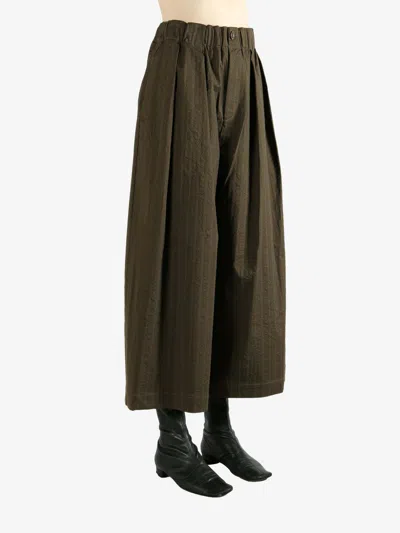 Uma Wang Elastic Waist Casual Pants In Green