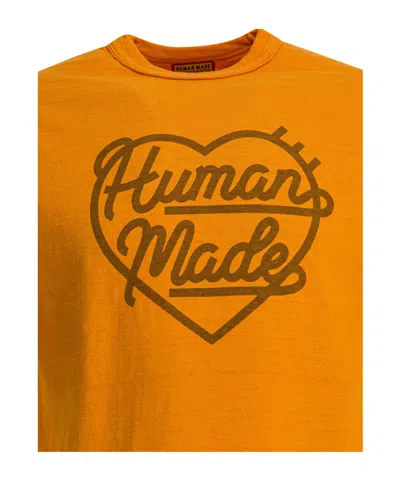 Human Made Graphic Print Crew Neck Short Sleeve T-shirt In Orange