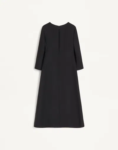 Valentino Crepe Couture Midi Dress In Black