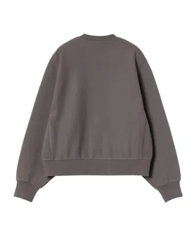 Carhartt W' American Script Sweatshirt In Gray