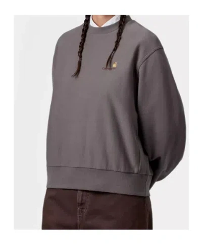 Carhartt W' American Script Sweatshirt In Gray