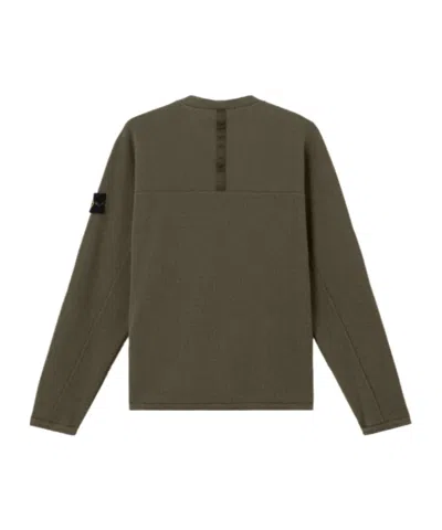 Stone Island Comfort-fit Crewneck Sweatshirt With Back Yoke Detail In Green