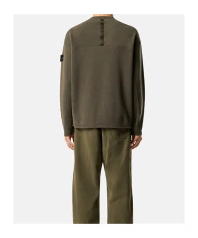 Stone Island Comfort-fit Crewneck Sweatshirt With Back Yoke Detail In Green
