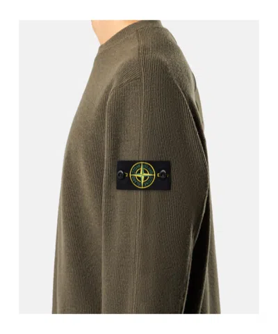 Stone Island Comfort-fit Crewneck Sweatshirt With Back Yoke Detail In Green