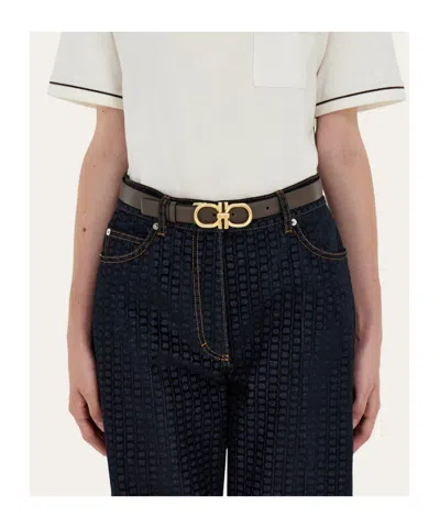 Ferragamo Adjustable Gancini Reversible Belt In Multi