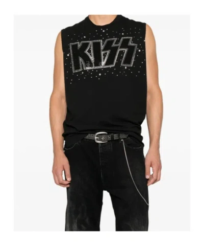 Dsquared2 Graphic Print Sleeveless Crew Neck T-shirt In Black