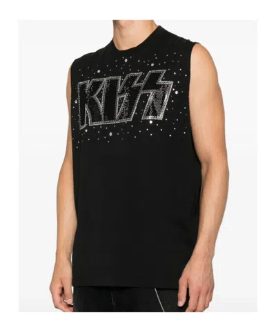 Dsquared2 Graphic Print Sleeveless Crew Neck T-shirt In Black