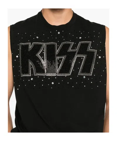 Dsquared2 Graphic Print Sleeveless Crew Neck T-shirt In Black