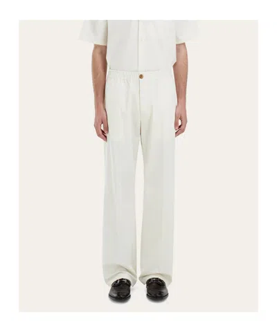 Ferragamo Elasticated Tailore Trousers In Neutral