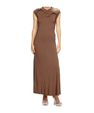 Diesel Round Neck Dress In Brown