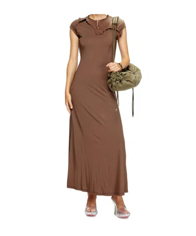 Diesel Round Neck Dress In Brown