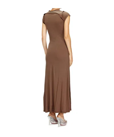 Diesel Round Neck Dress In Brown