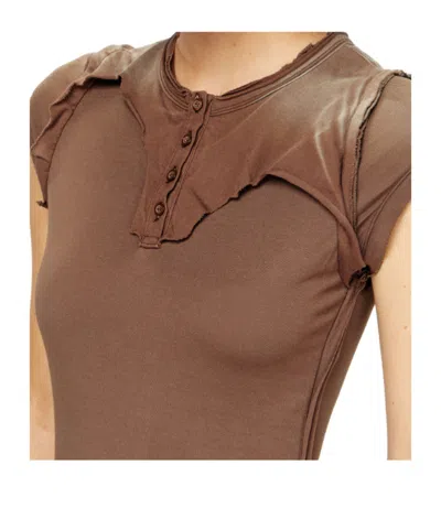 Diesel Round Neck Dress In Brown