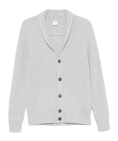 Eleventy Shawl Collar Cardigan Front Pockets In Gray