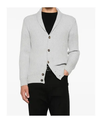 Eleventy Shawl Collar Cardigan Front Pockets In Gray