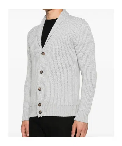 Eleventy Shawl Collar Cardigan Front Pockets In Gray