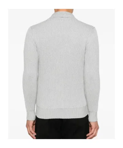 Eleventy Shawl Collar Cardigan Front Pockets In Gray