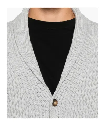 Eleventy Shawl Collar Cardigan Front Pockets In Gray