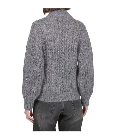 Eleventy Sequin-embellished Cardigan In Gray