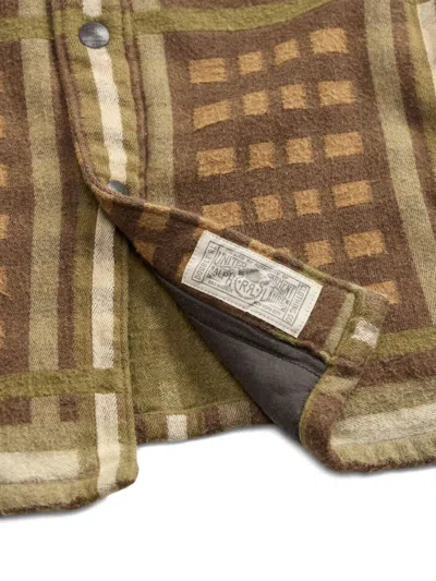 Rrl Checked Cotton Shirt In Brown