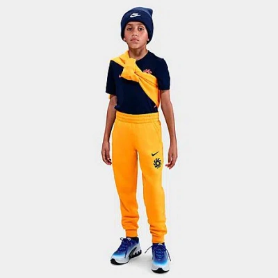 Nike Big Kids Erling Haaland Club Fleece Pullover Soccer Jogger Pants In Yellow